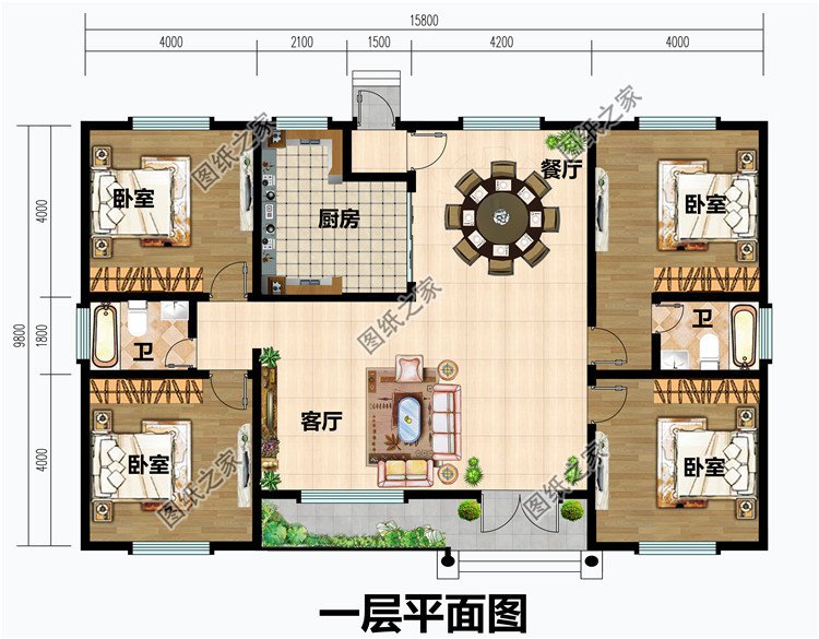 农村10万元一层小别墅设计图