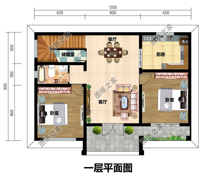 2020新款农村15万元二层小楼图，占地90平米左右