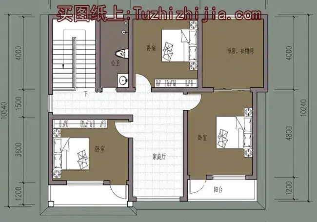 120平二层别墅房屋设计图，造型美观、现代