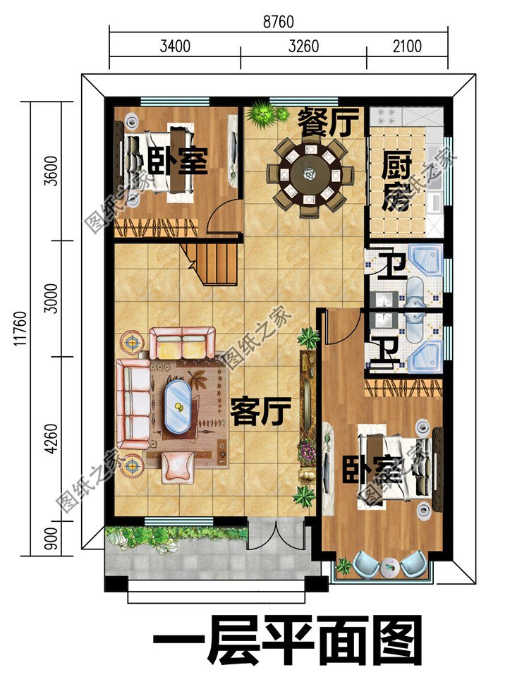 小开间三层新中式小别墅设计图