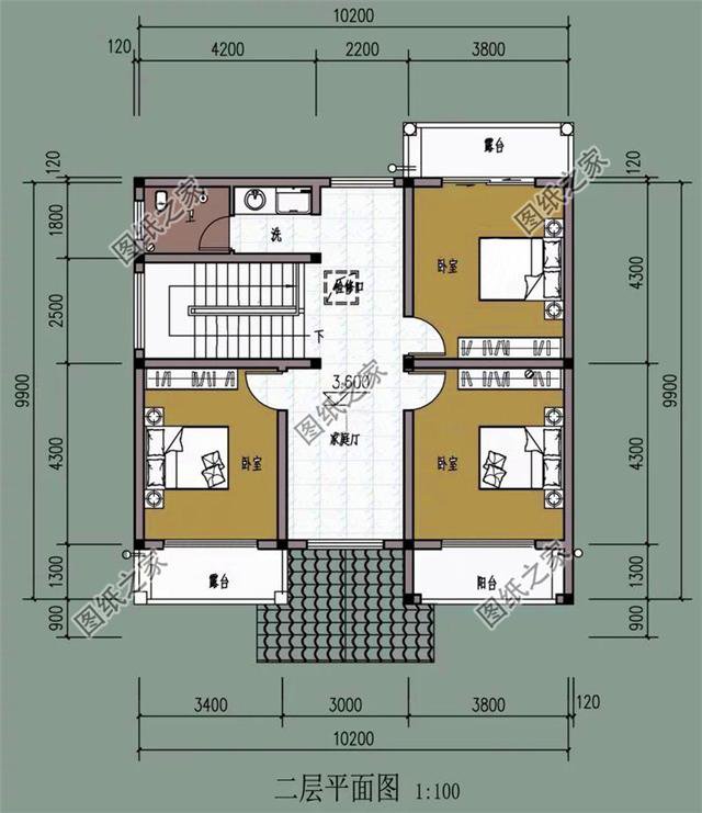 三款10x10自建房图纸，好看又大方，咱们农村人就是要住得比城里好