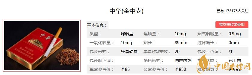 中华细支香烟新品 中华细支特点分析